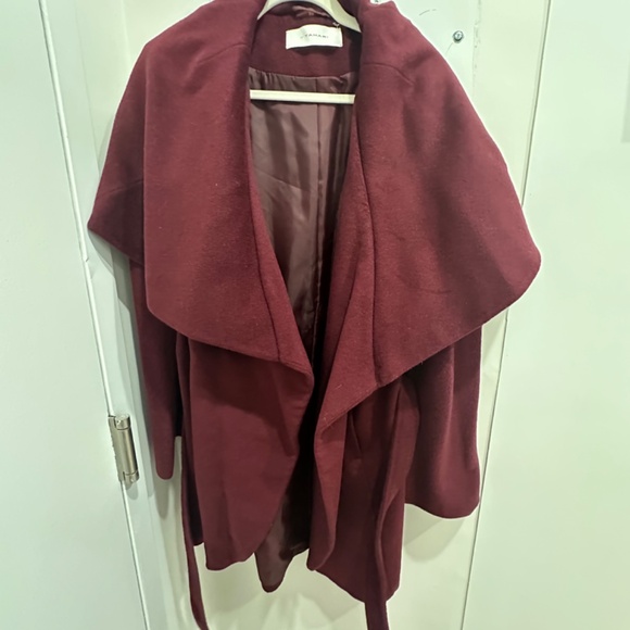 T Tahari Burgundy Shawl Coat - Size XL - Picture 8 of 9